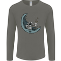 Cryptocurrency Mining the Moon Mens Long Sleeve T-Shirt Charcoal