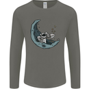 Cryptocurrency Mining the Moon Mens Long Sleeve T-Shirt Charcoal
