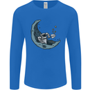 Cryptocurrency Mining the Moon Mens Long Sleeve T-Shirt Royal Blue