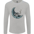 Cryptocurrency Mining the Moon Mens Long Sleeve T-Shirt Sports Grey