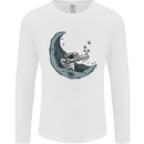 Cryptocurrency Mining the Moon Mens Long Sleeve T-Shirt White