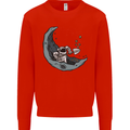 Cryptocurrency Mining the Moon Mens Sweatshirt Jumper Bright Red