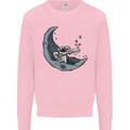 Cryptocurrency Mining the Moon Mens Sweatshirt Jumper Light Pink