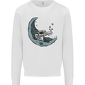 Cryptocurrency Mining the Moon Mens Sweatshirt Jumper White