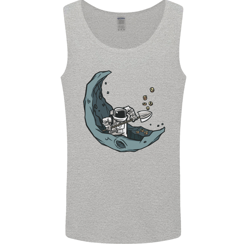 Cryptocurrency Mining the Moon Mens Vest Tank Top Sports Grey