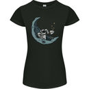 Cryptocurrency Mining the Moon Womens Petite Cut T-Shirt Black