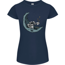 Cryptocurrency Mining the Moon Womens Petite Cut T-Shirt Navy Blue