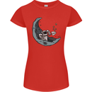 Cryptocurrency Mining the Moon Womens Petite Cut T-Shirt Red