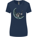 Cryptocurrency Mining the Moon Womens Wider Cut T-Shirt Navy Blue