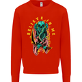 Cthulhu Believe in Me Octopus Kraken Skull Mens Sweatshirt Jumper Bright Red