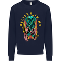 Cthulhu Believe in Me Octopus Kraken Skull Mens Sweatshirt Jumper Navy Blue