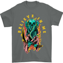 Cthulhu Believe in Me Octopus Kraken Skull Mens T-Shirt Cotton Gildan Charcoal