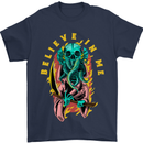 Cthulhu Believe in Me Octopus Kraken Skull Mens T-Shirt Cotton Gildan Navy Blue