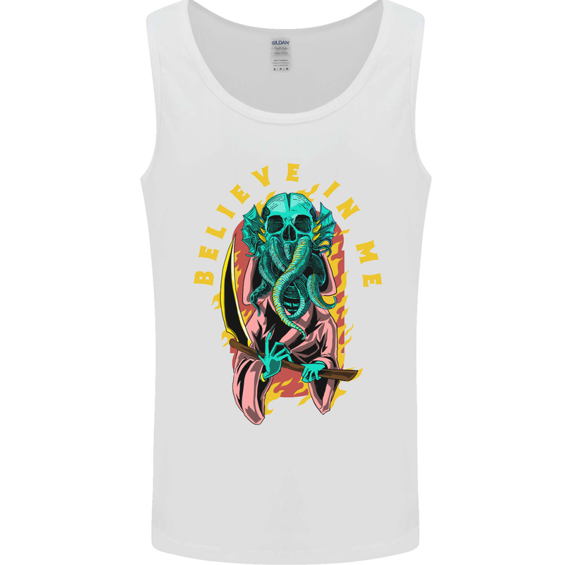 Cthulhu Believe in Me Octopus Kraken Skull Mens Vest Tank Top White