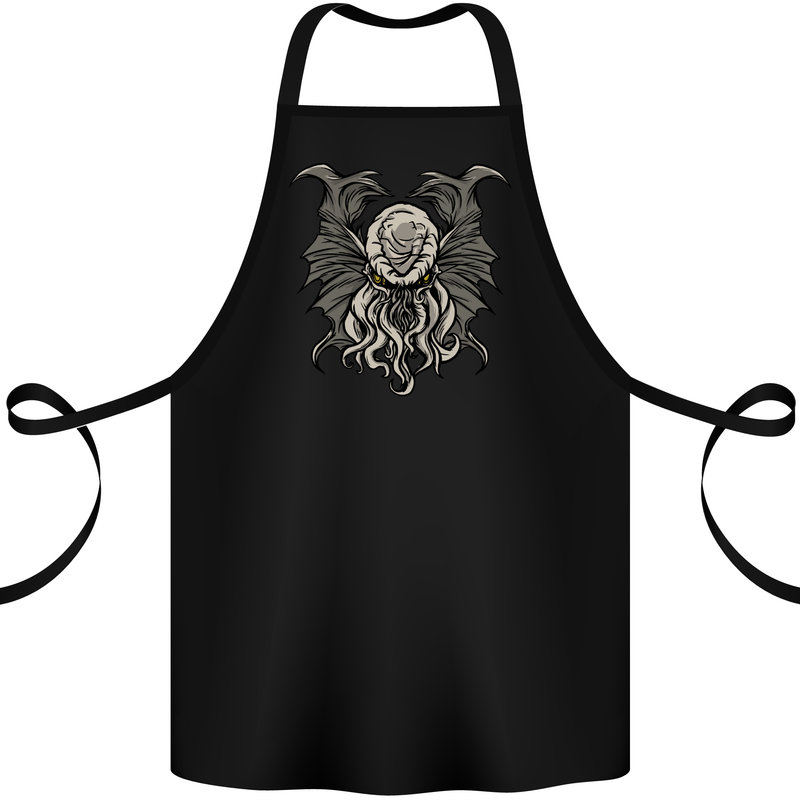 Cthulhu Entity Kraken Cotton Apron 100% Organic Black