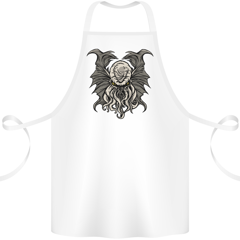 Cthulhu Entity Kraken Cotton Apron 100% Organic White