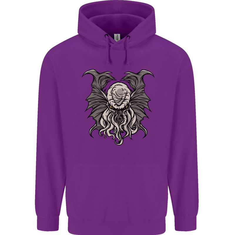 Cthulhu Entity Kraken Mens 80% Cotton Hoodie Purple