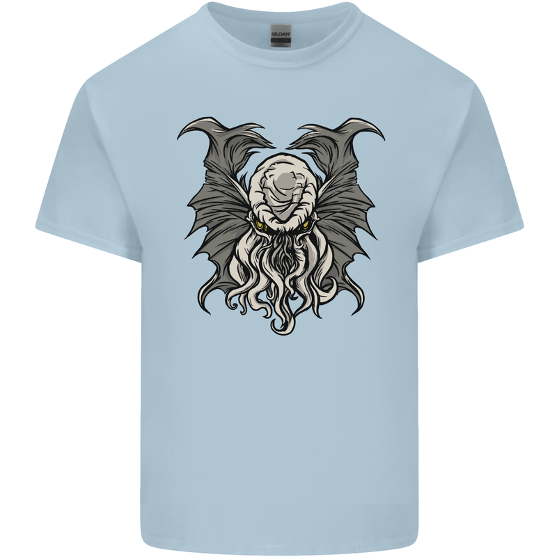 Cthulhu Entity Kraken Mens Cotton T-Shirt Tee Top Light Blue