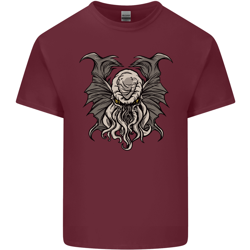 Cthulhu Entity Kraken Mens Cotton T-Shirt Tee Top Maroon