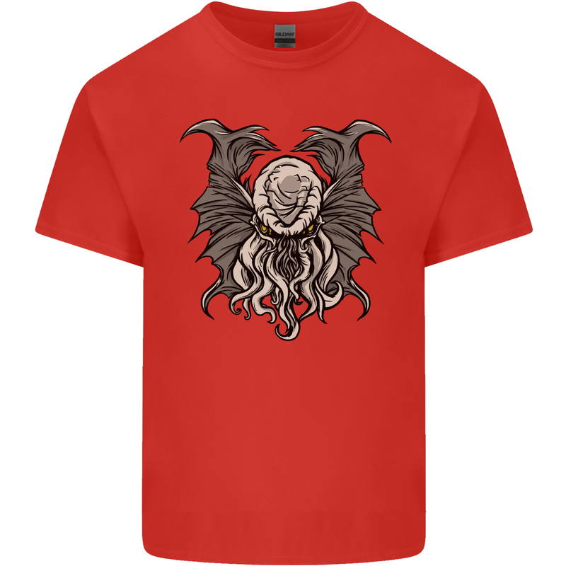 Cthulhu Entity Kraken Mens Cotton T-Shirt Tee Top Red