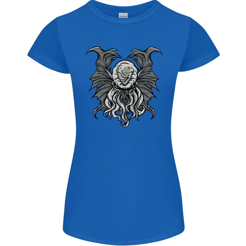 Cthulhu Entity Kraken Womens Petite Cut T-Shirt Royal Blue