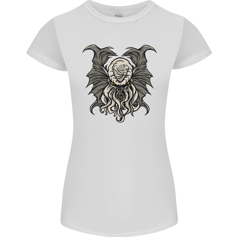 Cthulhu Entity Kraken Womens Petite Cut T-Shirt White