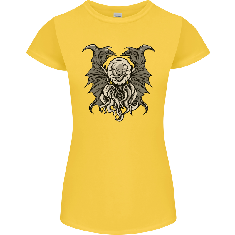 Cthulhu Entity Kraken Womens Petite Cut T-Shirt Yellow