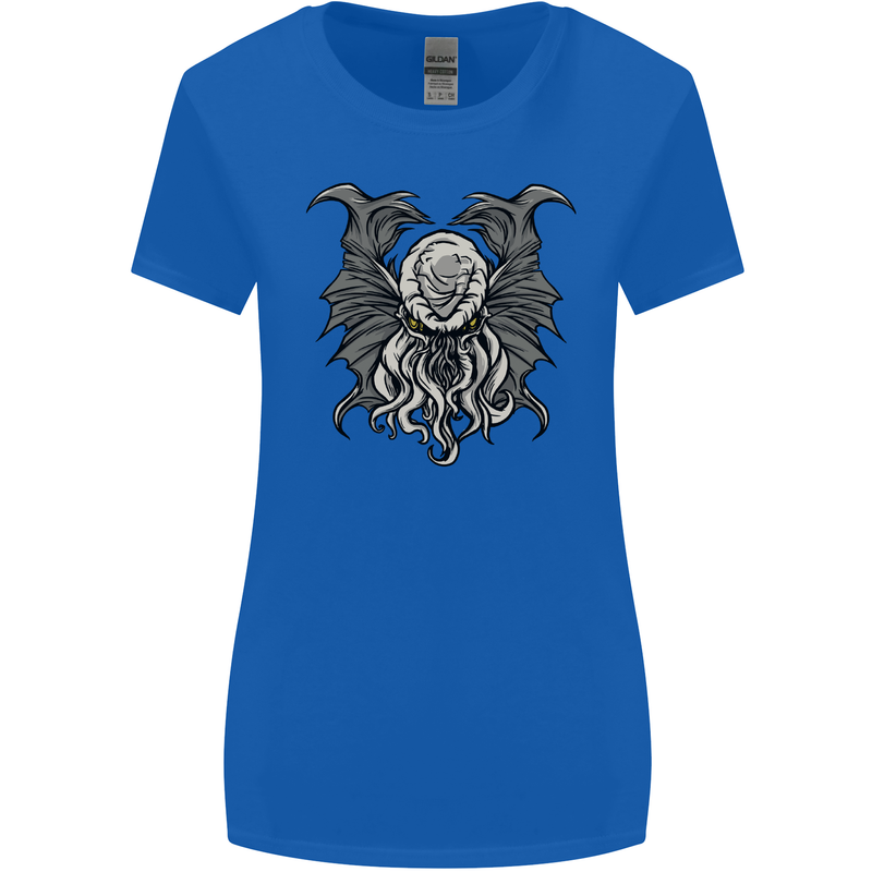 Cthulhu Entity Kraken Womens Wider Cut T-Shirt Royal Blue