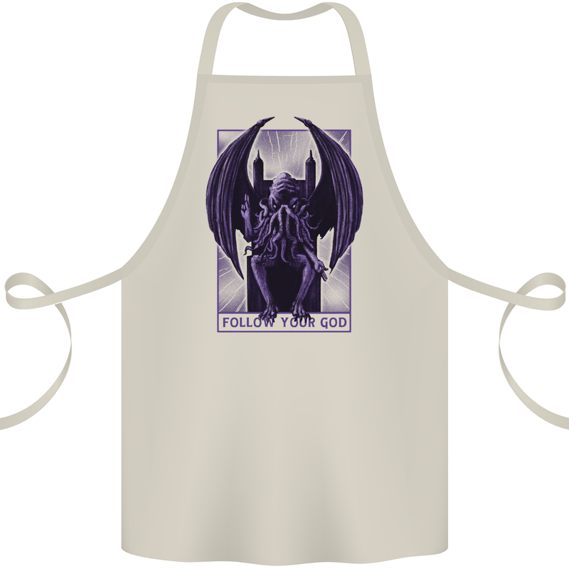 Cthulhu Follow Your God Kraken Mythology Cotton Apron 100% Organic Natural