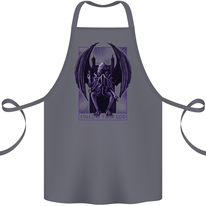 Cthulhu Follow Your God Kraken Mythology Cotton Apron 100% Organic Steel