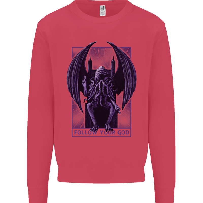 Cthulhu Follow Your God Kraken Mythology Kids Sweatshirt Jumper Heliconia
