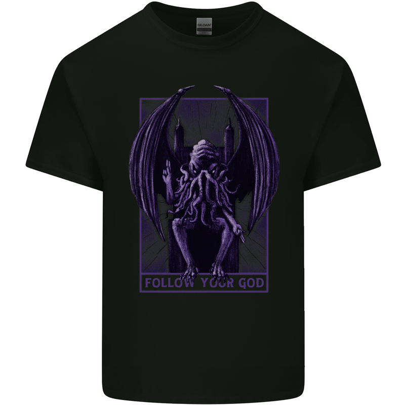 Cthulhu Follow Your God Kraken Mythology Kids T-Shirt Childrens Black