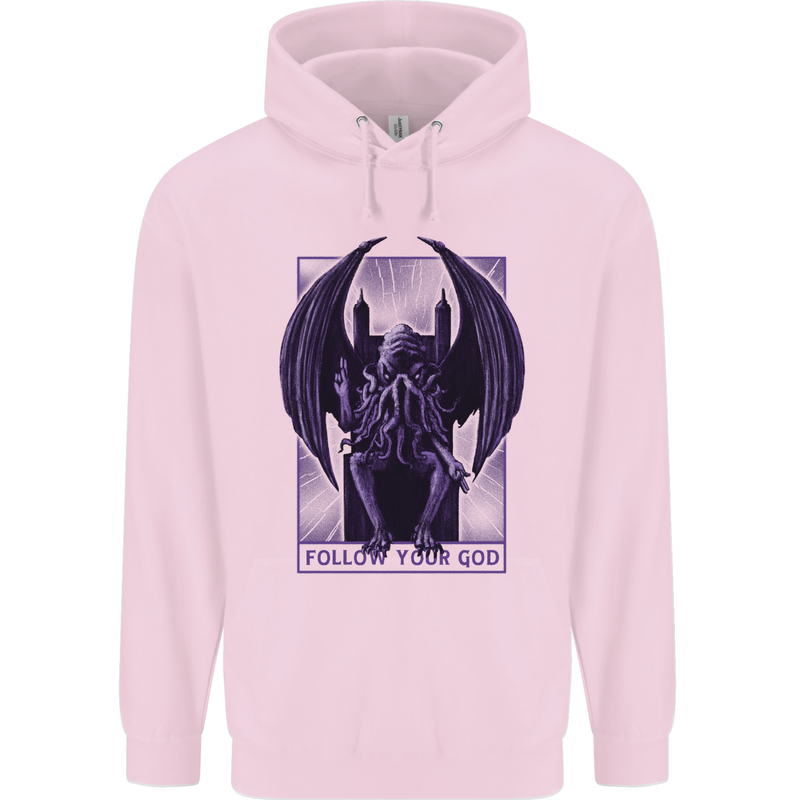Cthulhu Follow Your God Kraken Mythology Mens 80% Cotton Hoodie Light Pink