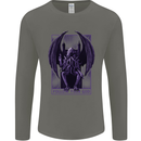 Cthulhu Follow Your God Kraken Mythology Mens Long Sleeve T-Shirt Charcoal