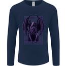 Cthulhu Follow Your God Kraken Mythology Mens Long Sleeve T-Shirt Navy Blue