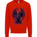 Cthulhu Follow Your God Kraken Mythology Mens Sweatshirt Jumper Bright Red