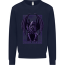 Cthulhu Follow Your God Kraken Mythology Mens Sweatshirt Jumper Navy Blue
