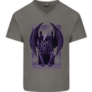 Cthulhu Follow Your God Kraken Mythology Mens V-Neck Cotton T-Shirt Charcoal