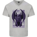 Cthulhu Follow Your God Kraken Mythology Mens V-Neck Cotton T-Shirt Sports Grey
