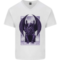 Cthulhu Follow Your God Kraken Mythology Mens V-Neck Cotton T-Shirt White