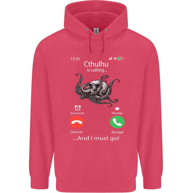 Cthulhu Is Calling Funny Kraken Childrens Kids Hoodie Heliconia
