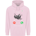 Cthulhu Is Calling Funny Kraken Childrens Kids Hoodie Light Pink