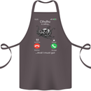 Cthulhu Is Calling Funny Kraken Cotton Apron 100% Organic Dark Grey