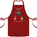 Cthulhu Is Calling Funny Kraken Cotton Apron 100% Organic Maroon