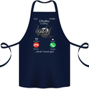 Cthulhu Is Calling Funny Kraken Cotton Apron 100% Organic Navy Blue