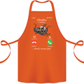 Cthulhu Is Calling Funny Kraken Cotton Apron 100% Organic Orange