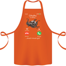 Cthulhu Is Calling Funny Kraken Cotton Apron 100% Organic Orange