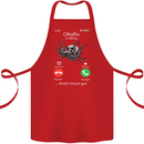 Cthulhu Is Calling Funny Kraken Cotton Apron 100% Organic Red