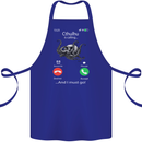 Cthulhu Is Calling Funny Kraken Cotton Apron 100% Organic Royal Blue