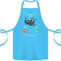 Cthulhu Is Calling Funny Kraken Cotton Apron 100% Organic Turquoise